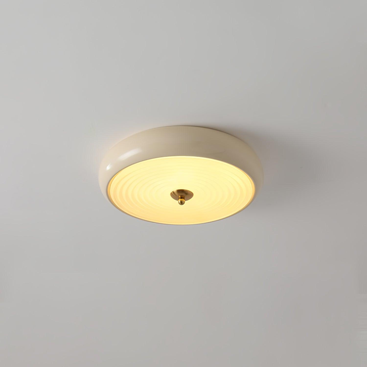 Utheara Plafonnier moderne minimaliste en verre crème ondulé - Neutralighting