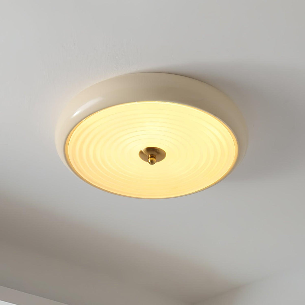 Utheara Plafonnier moderne minimaliste en verre crème ondulé - Neutralighting