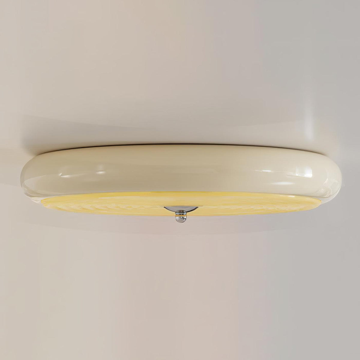 Utheara Plafonnier moderne minimaliste en verre crème ondulé - Neutralighting