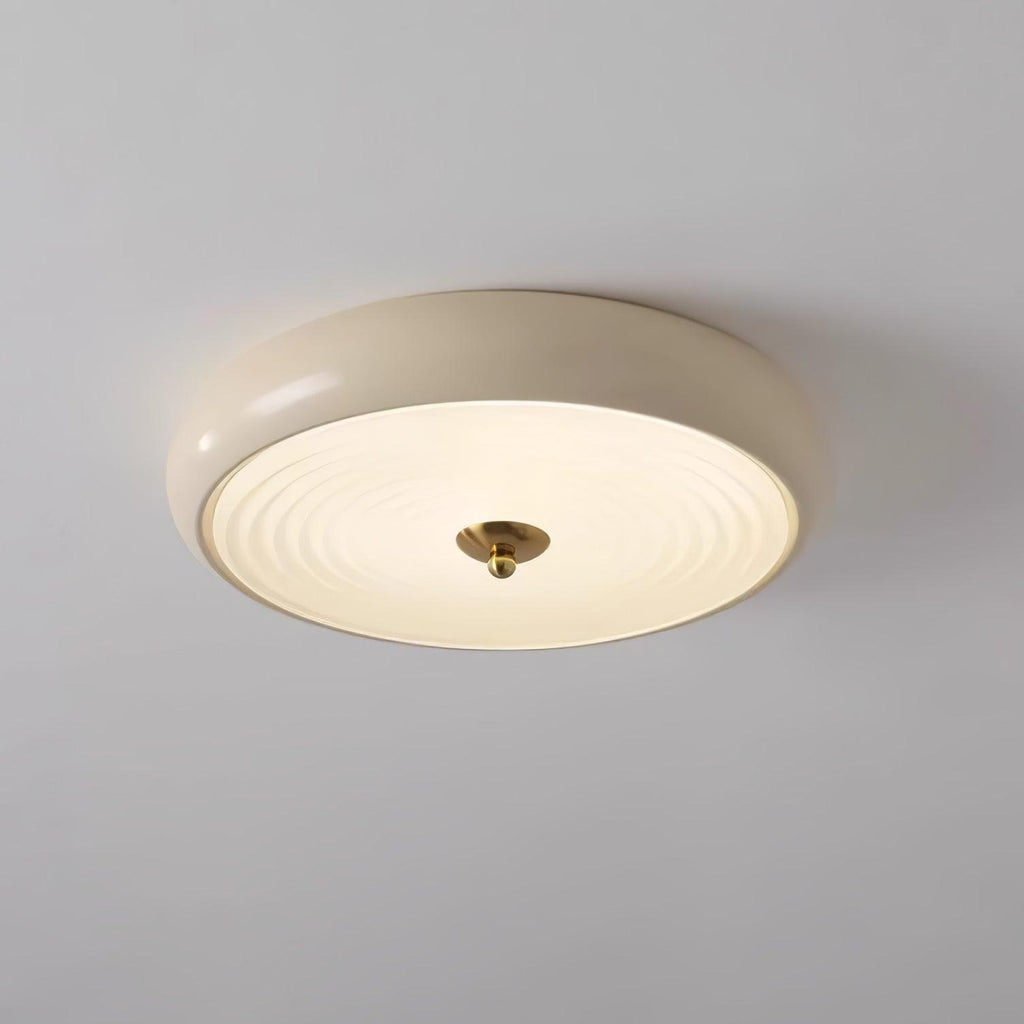 Utheara Plafonnier moderne minimaliste en verre crème ondulé - Neutralighting