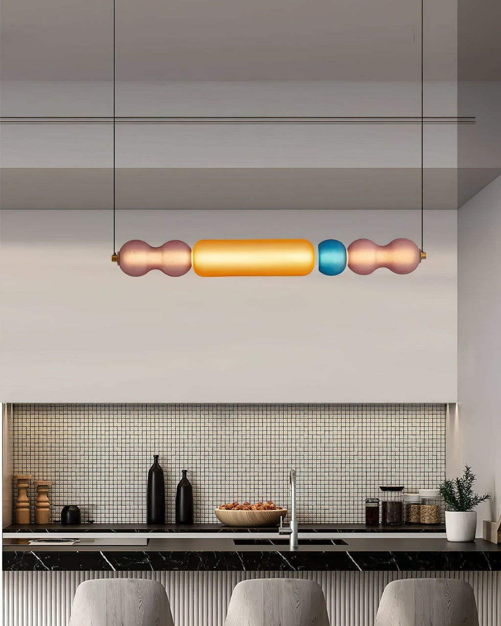 Lustra Suspension en Verre Coloré Moderne - Neutralighting