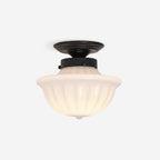 Evola Lampe Plafond en Verre Opale Vintage - Neutralighting