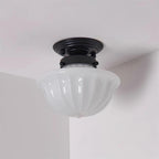 Evola Lampe Plafond en Verre Opale Vintage - Neutralighting