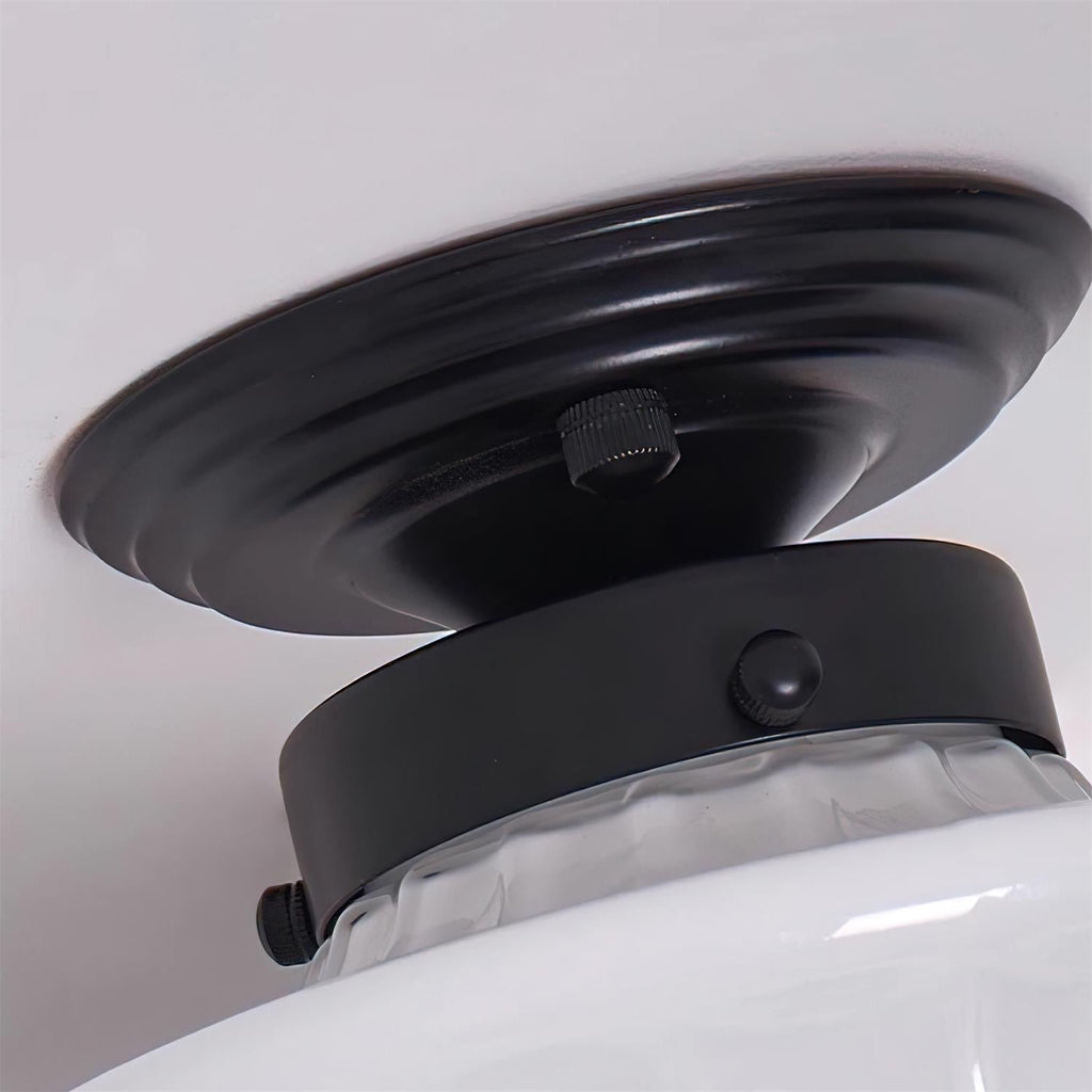 Evola Lampe Plafond en Verre Opale Vintage - Neutralighting