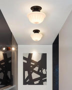 Evola Lampe Plafond en Verre Opale Vintage - Neutralighting