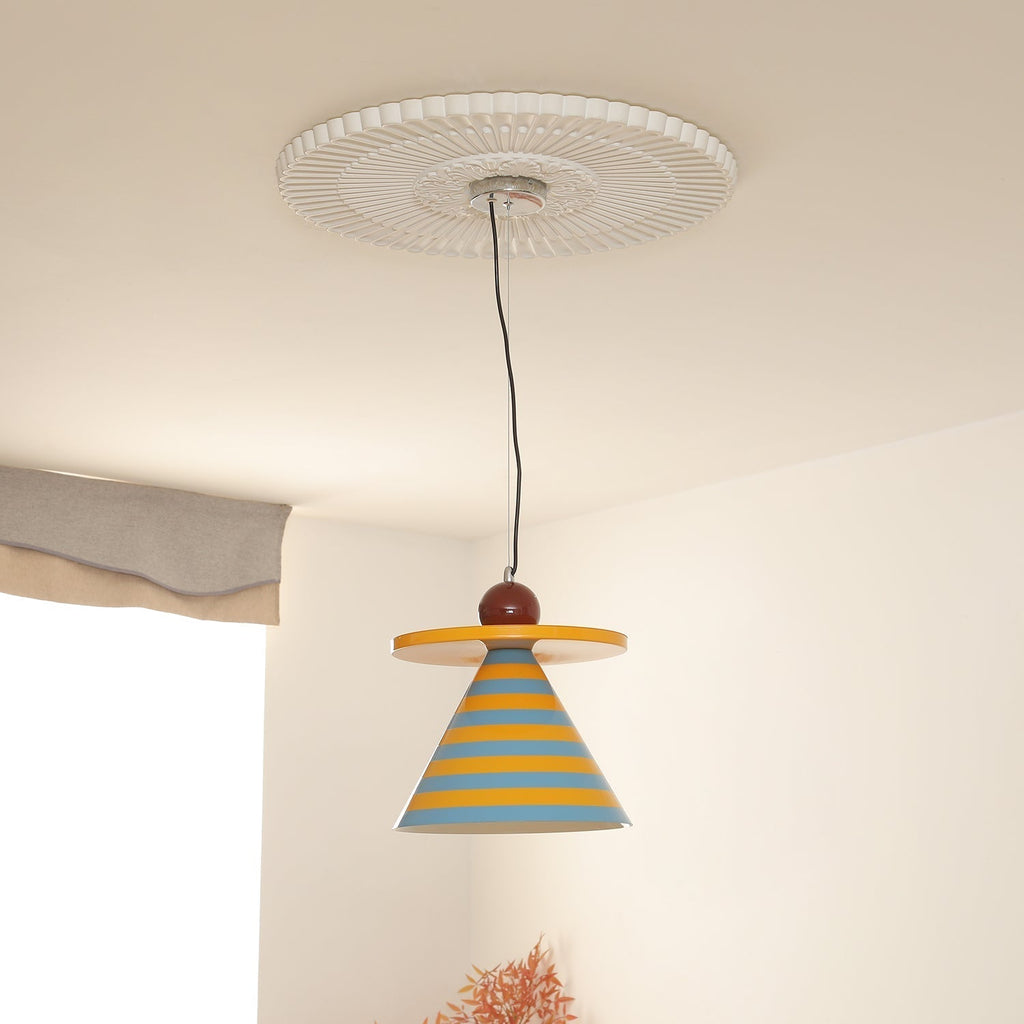 Riva Lampe Pendentive Conique Rayée Ludique Vibrante - Neutralighting