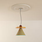 Riva Lampe Pendentive Conique Rayée Ludique Vibrante - Neutralighting