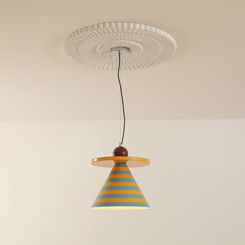 Riva Lampe Pendentive Conique Rayée Ludique Vibrante - Neutralighting