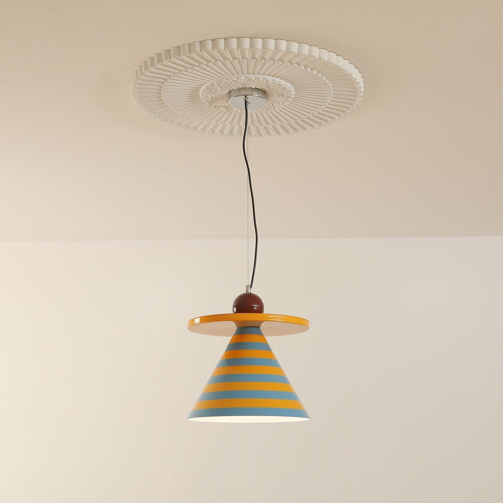 Riva Lampe Pendentive Conique Rayée Ludique Vibrante - Neutralighting