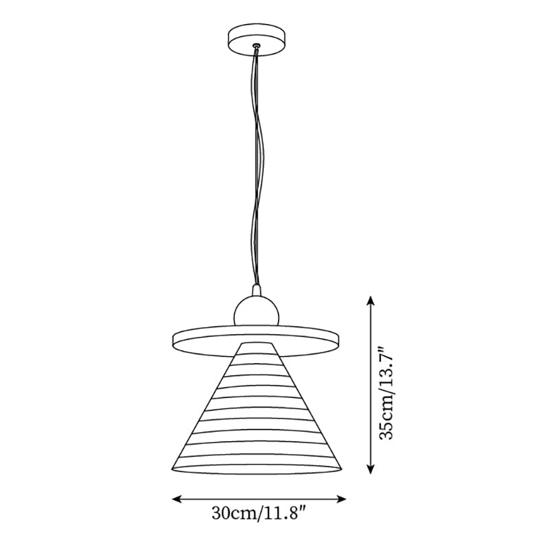 Riva Lampe Pendentive Conique Rayée Ludique Vibrante - Neutralighting