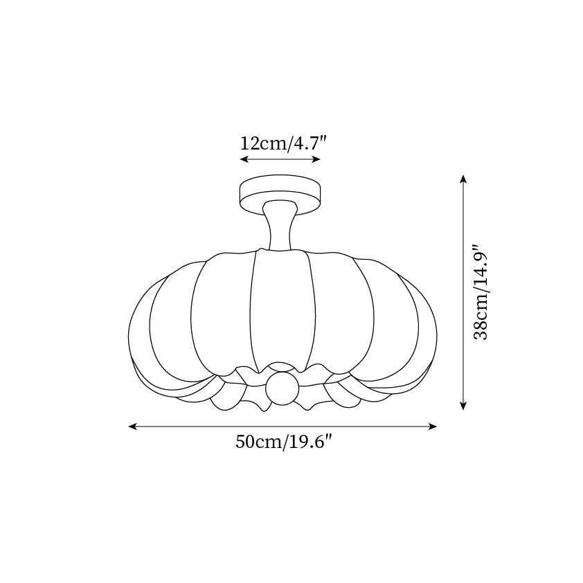 Lampe Plafond Abat-jour Tissu Festonné Plafond Bois de Noyer Vintage - Neutralighting