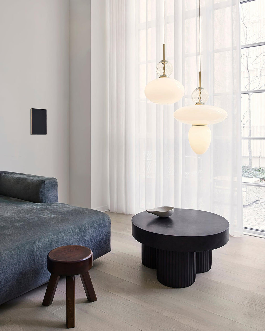 Orbelin Lampe Suspension en Verre et Laiton - Neutralighting