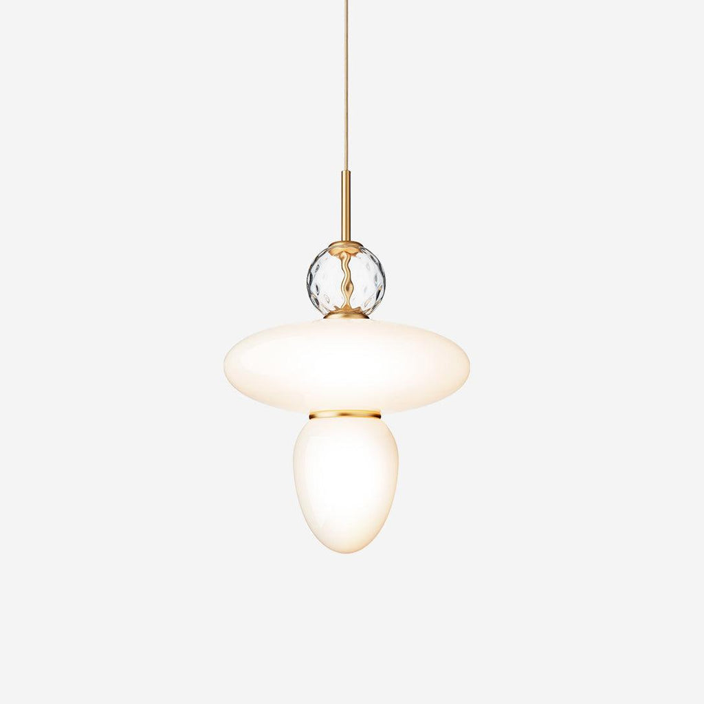 Orbelin Lampe Suspension en Verre et Laiton - Neutralighting