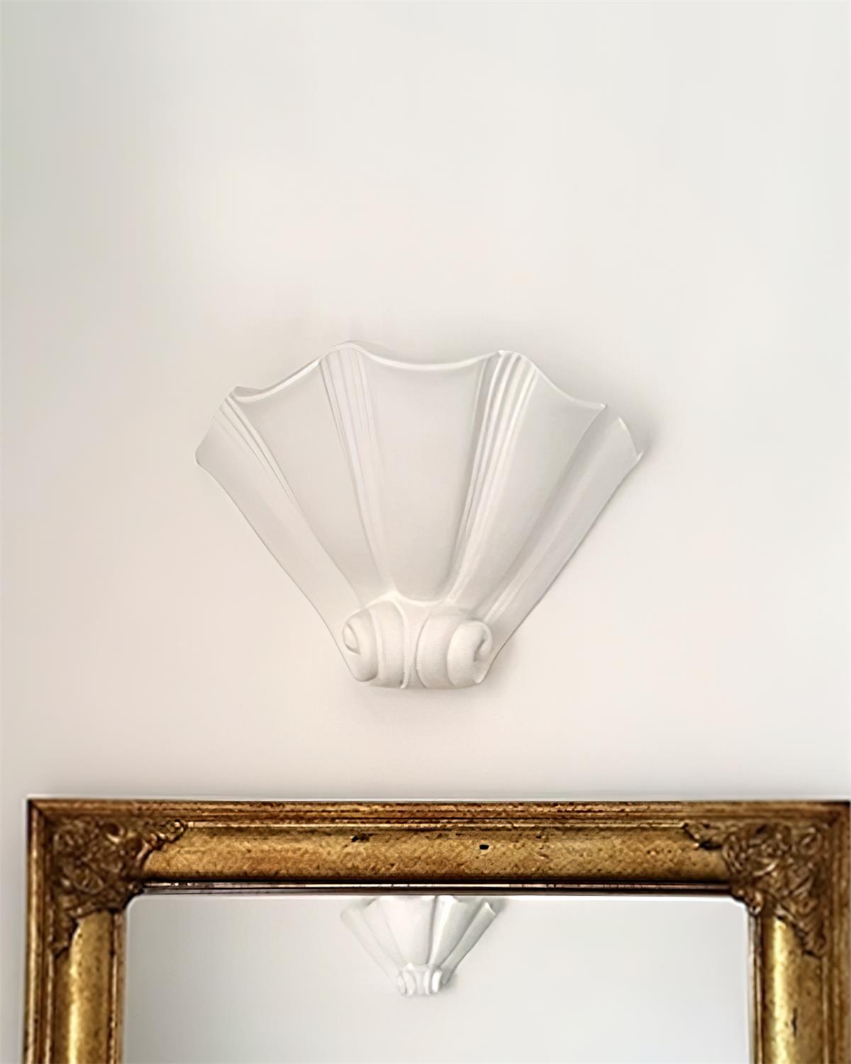 Ysola Applique Murale en Plâtre Blanc en Forme de Coquille - Neutralighting