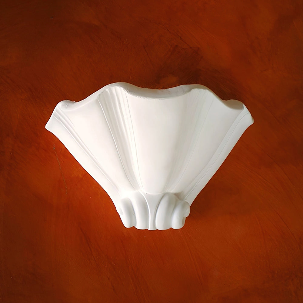 Ysola Applique Murale en Plâtre Blanc en Forme de Coquille - Neutralighting