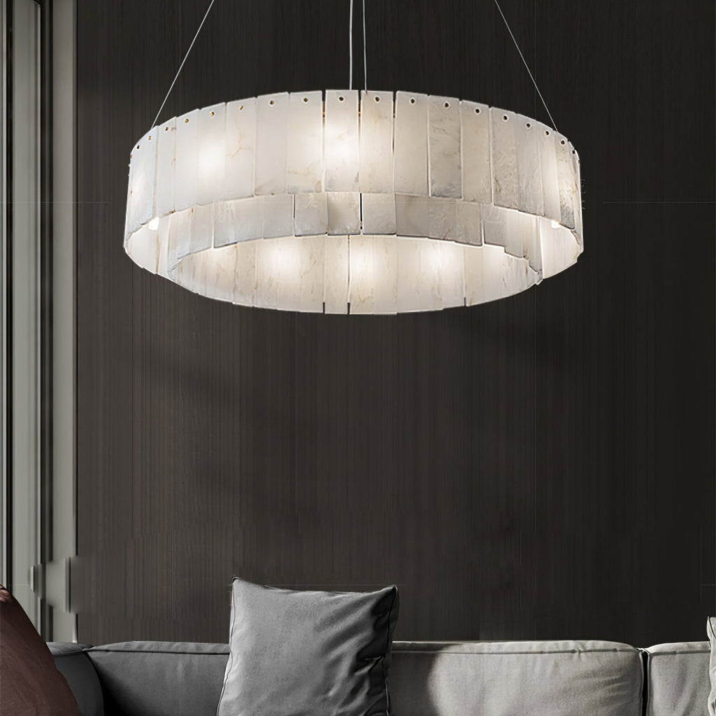Zelaean Albâtre Ronde Pendentif Lumière - Neutralighting
