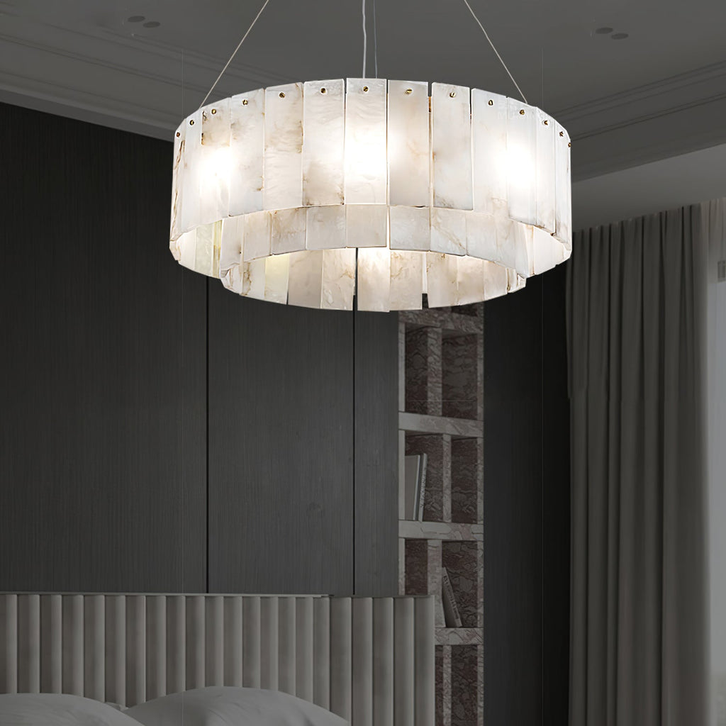Zelaean Albâtre Ronde Pendentif Lumière - Neutralighting