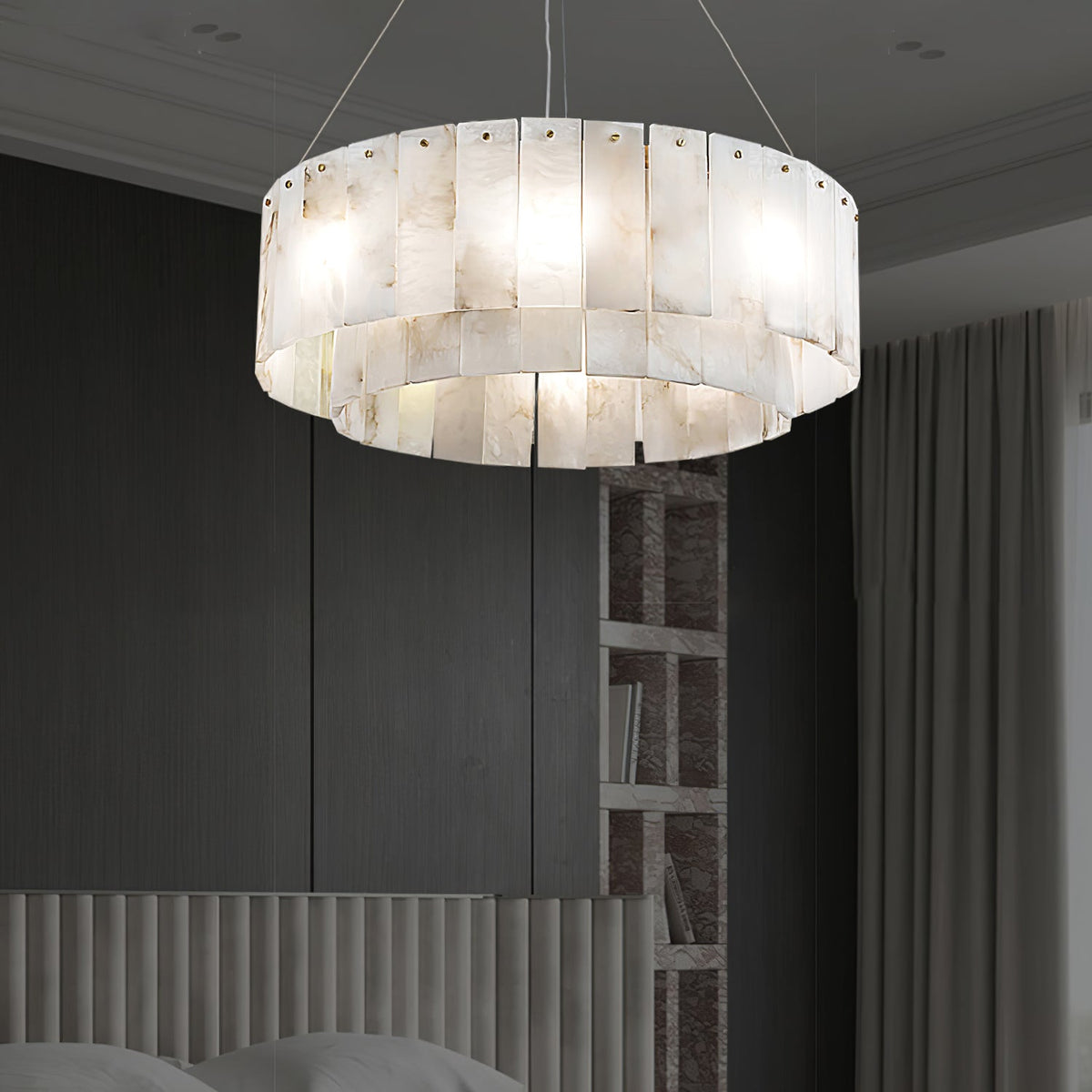 Zelaean Albâtre Ronde Pendentif Lumière - Neutralighting