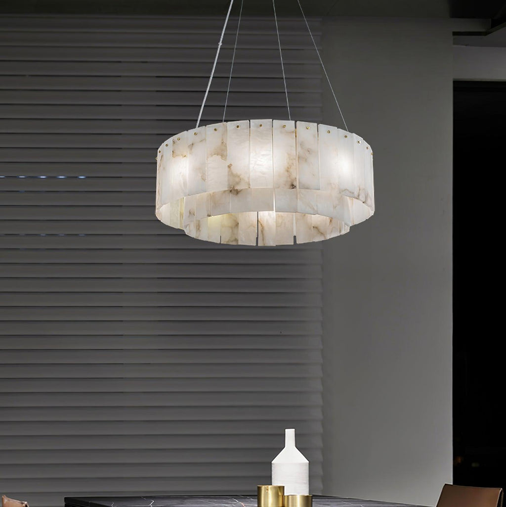 Zelaean Albâtre Ronde Pendentif Lumière - Neutralighting