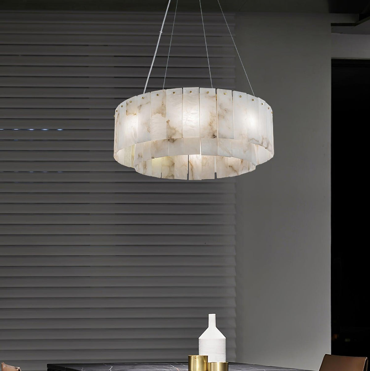 Zelaean Albâtre Ronde Pendentif Lumière - Neutralighting