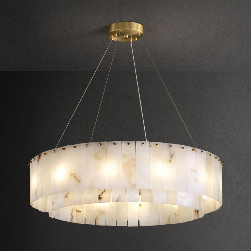 Zelaean Albâtre Ronde Pendentif Lumière - Neutralighting