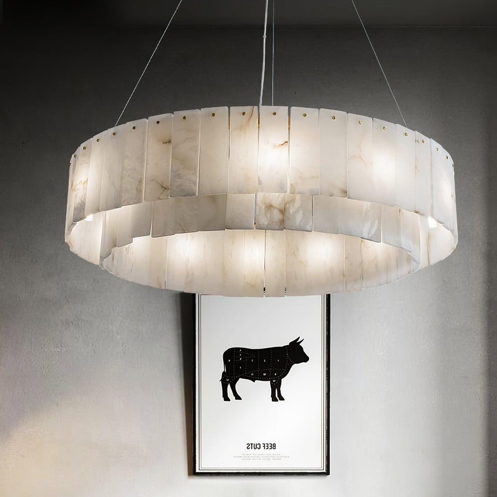 Zelaean Albâtre Ronde Pendentif Lumière - Neutralighting