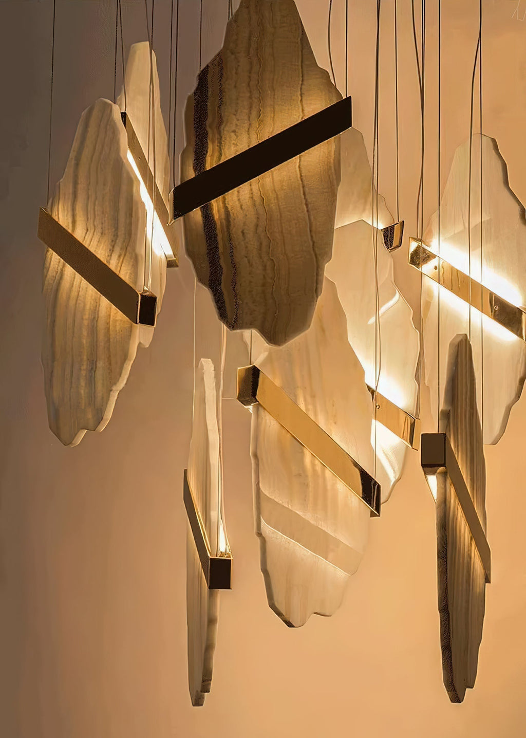 Olraeos Lustre Élégance Métal Roche Jade - Neutralighting