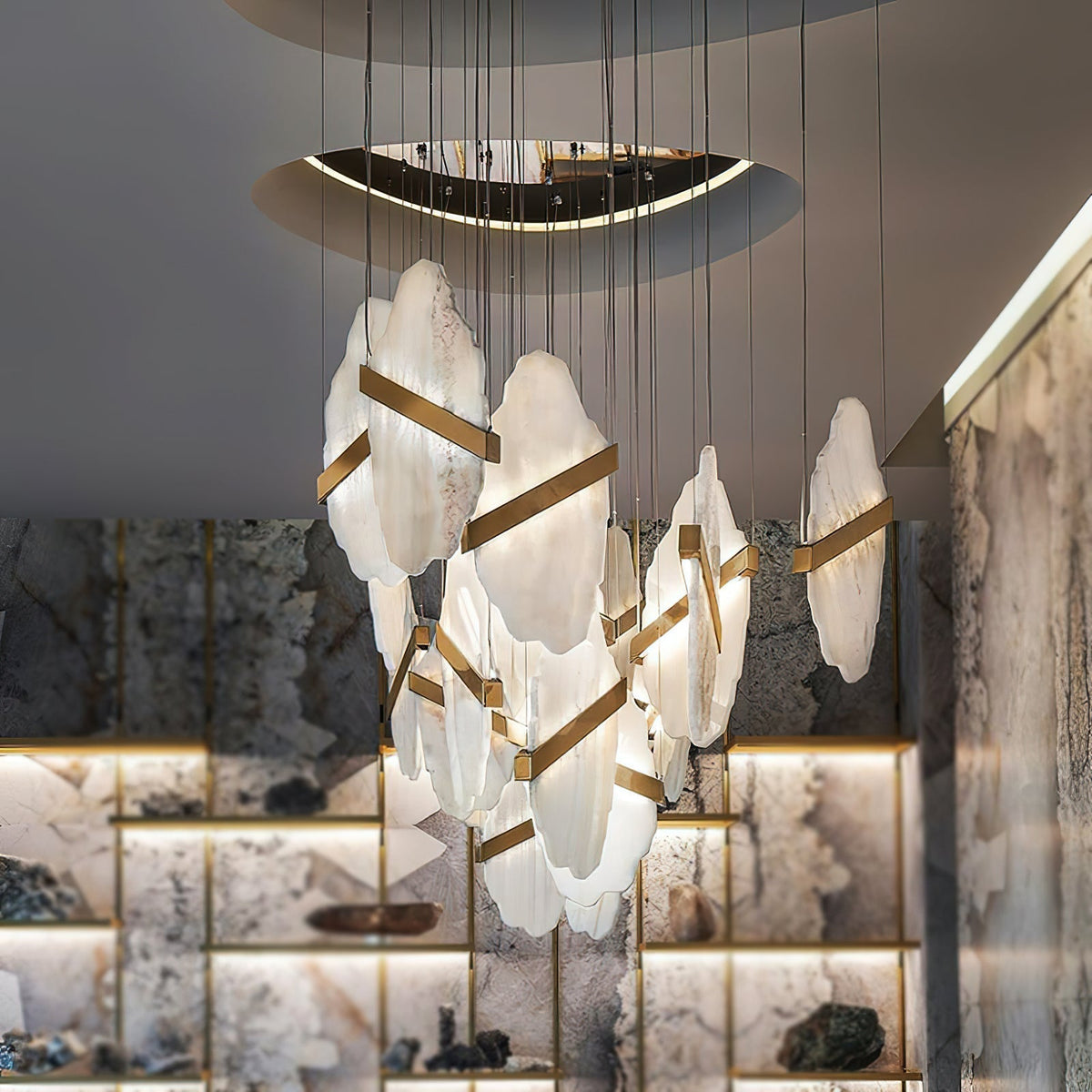 Olraeos Lustre Élégance Métal Roche Jade - Neutralighting