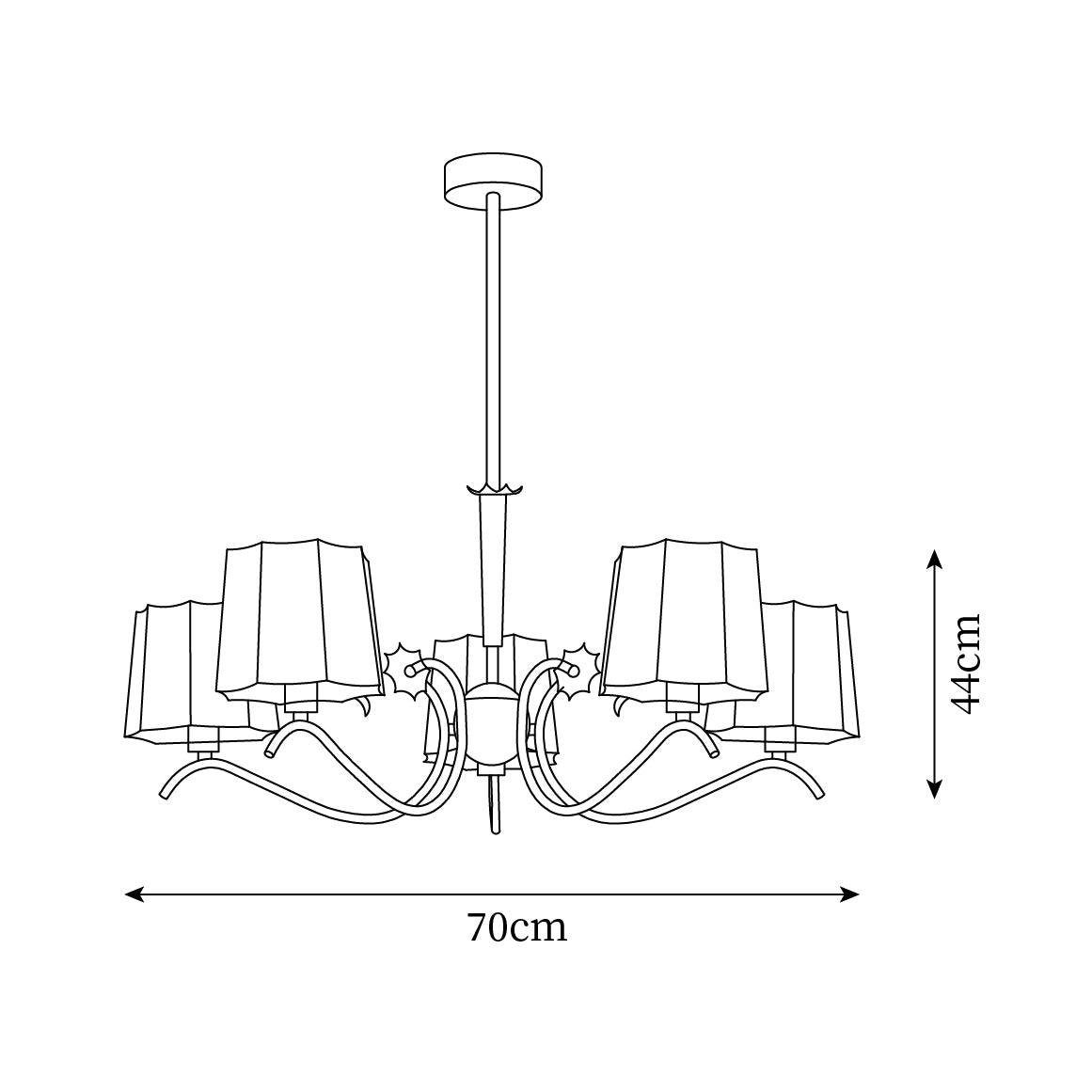 Rockville Lustre Abat-jours en Tissu Bras Courbés en Nickel Élégant - Neutralighting