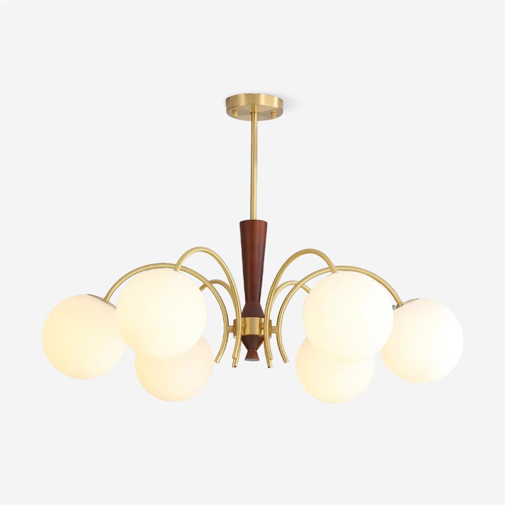 Veslo Lustre Globe en Laiton et Bois - Neutralighting
