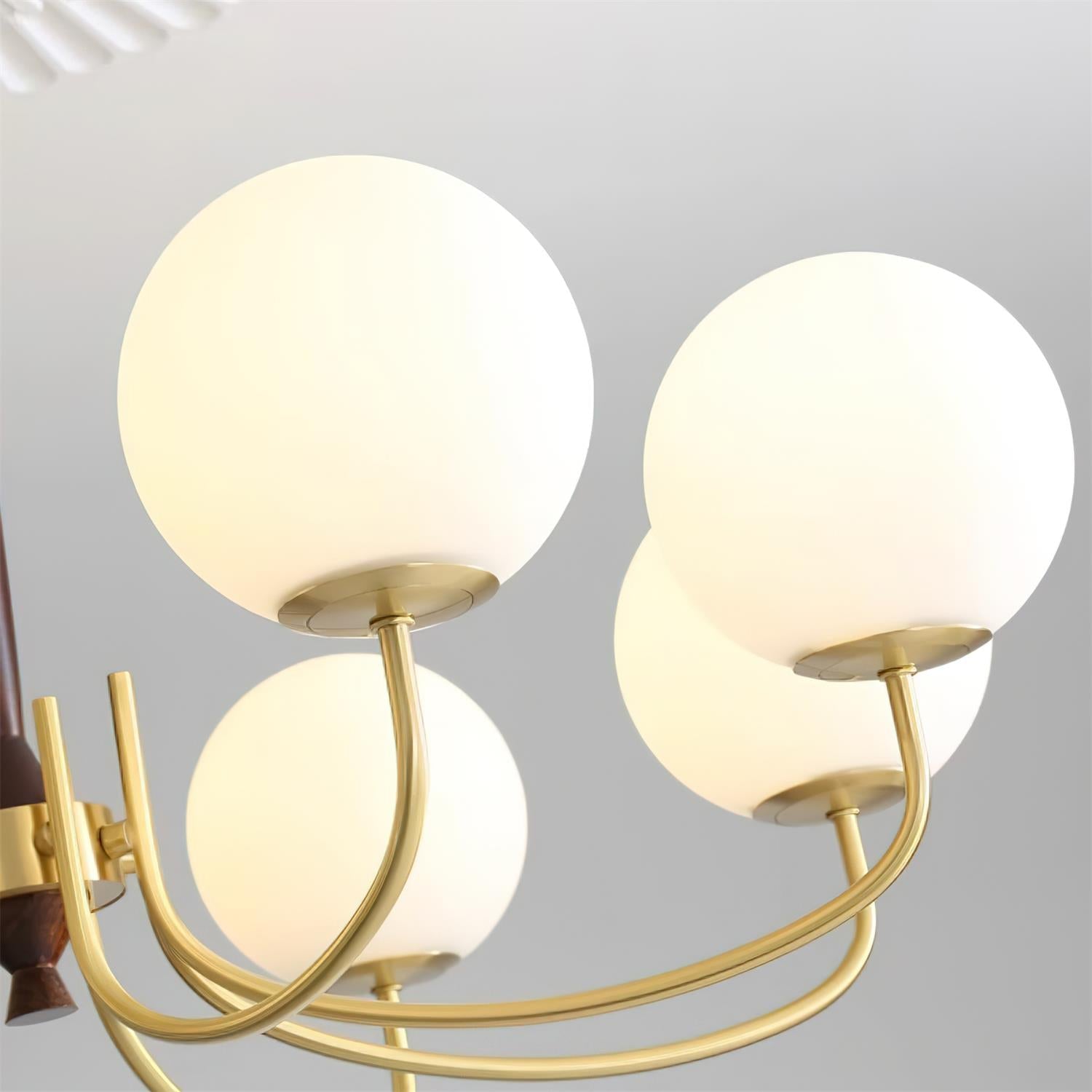 Veslo Lustre Globe en Laiton et Bois - Neutralighting