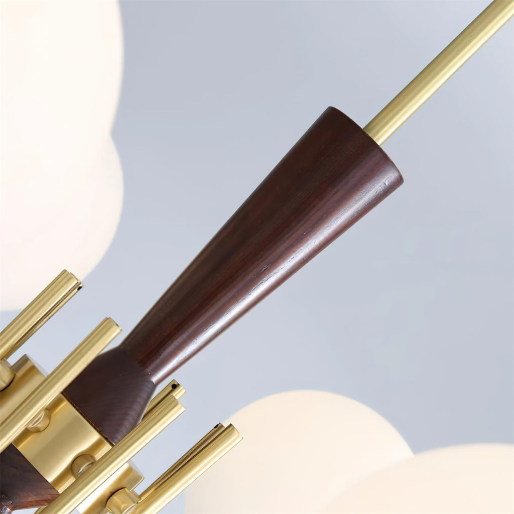 Veslo Lustre Globe en Laiton et Bois - Neutralighting