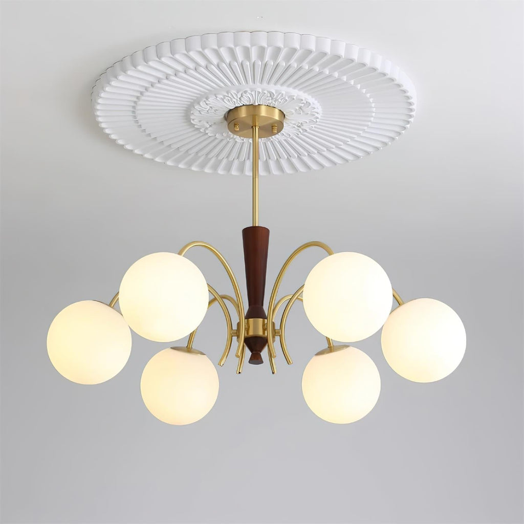 Veslo Lustre Globe en Laiton et Bois - Neutralighting