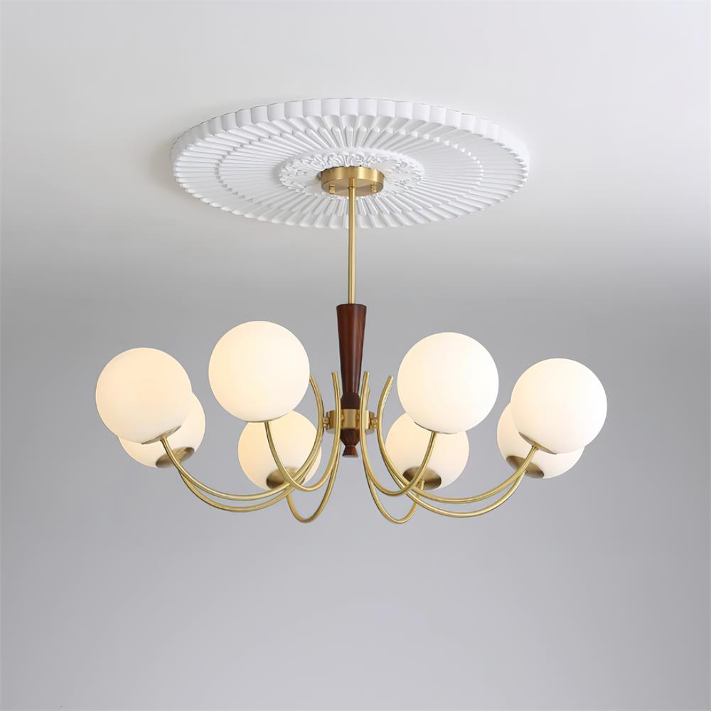 Veslo Lustre Globe en Laiton et Bois - Neutralighting