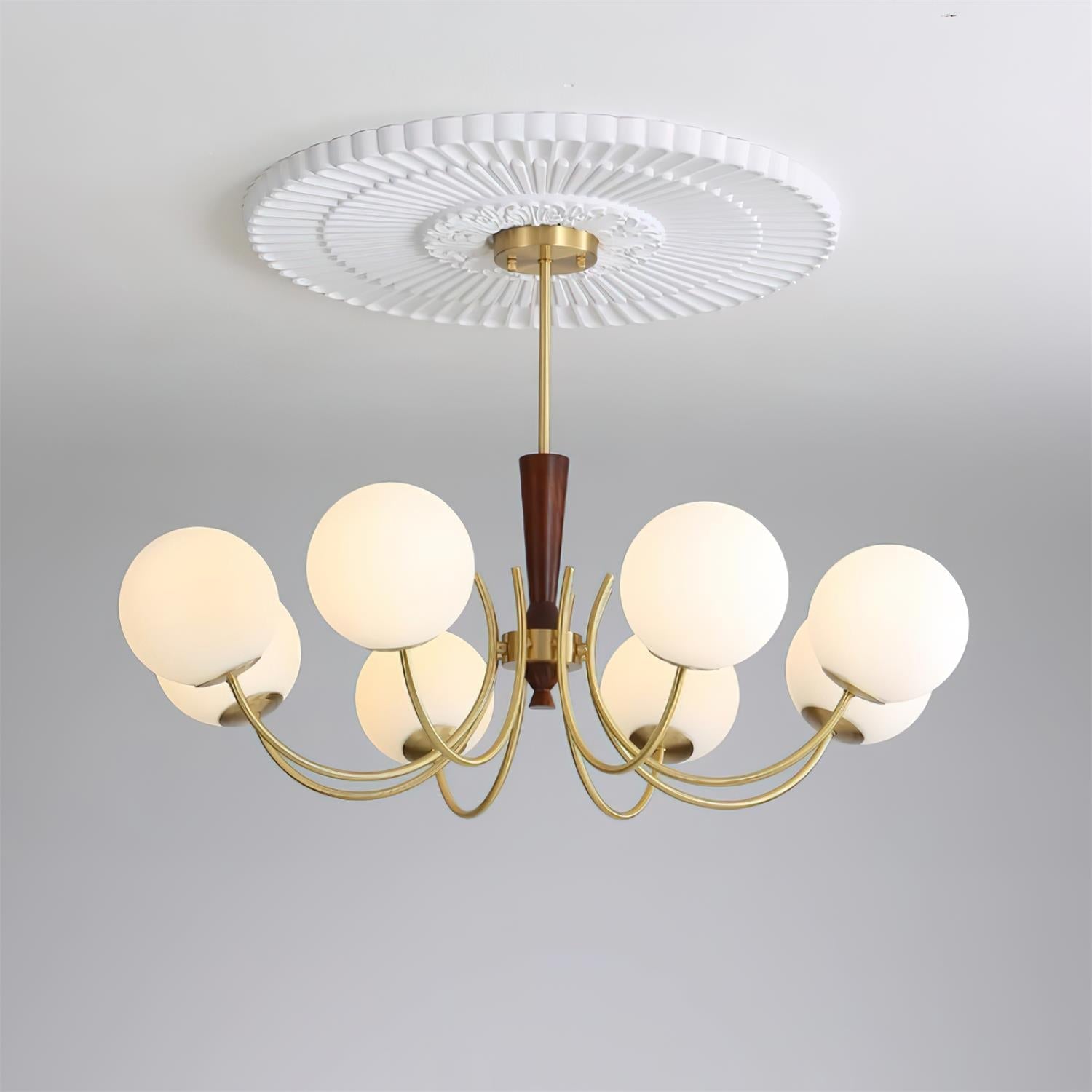 Veslo Lustre Globe en Laiton et Bois - Neutralighting