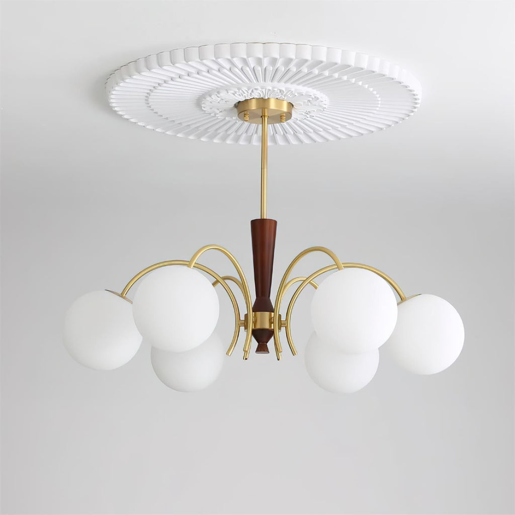 Veslo Lustre Globe en Laiton et Bois - Neutralighting