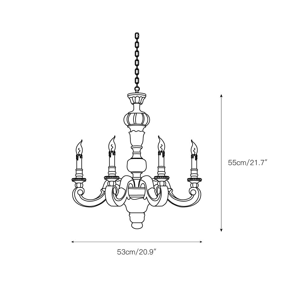 Olrinila Lustre en Bois Sculpté à la Main Pilier Romain - Neutralighting