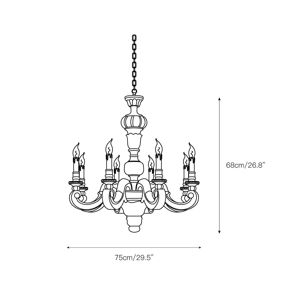 Olrinila Lustre en Bois Sculpté à la Main Pilier Romain - Neutralighting