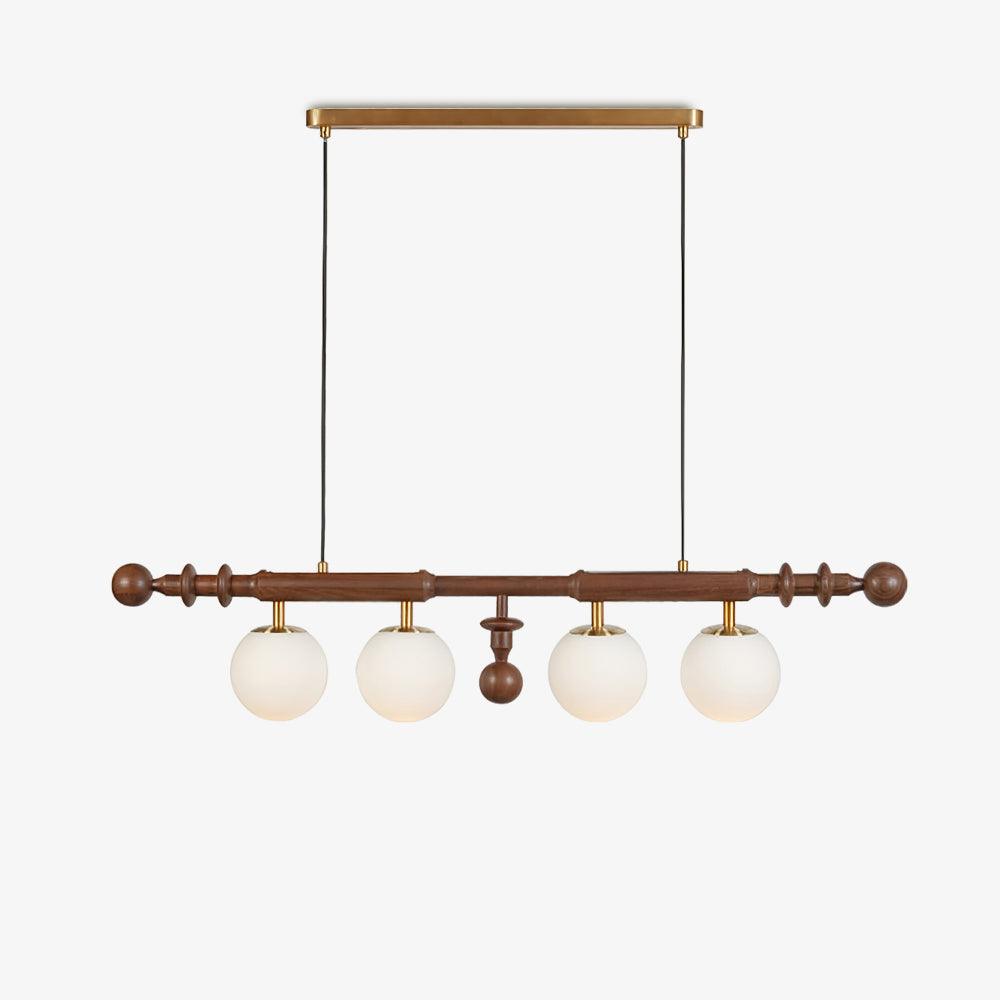 Lustra Chandelier Colonne Romaine Bois Verre - Neutralighting
