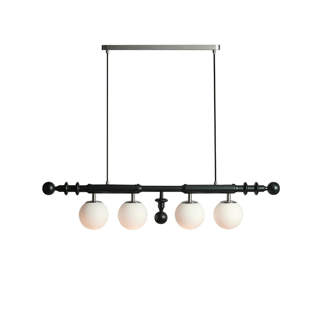 Lustra Chandelier Colonne Romaine Bois Verre - Neutralighting
