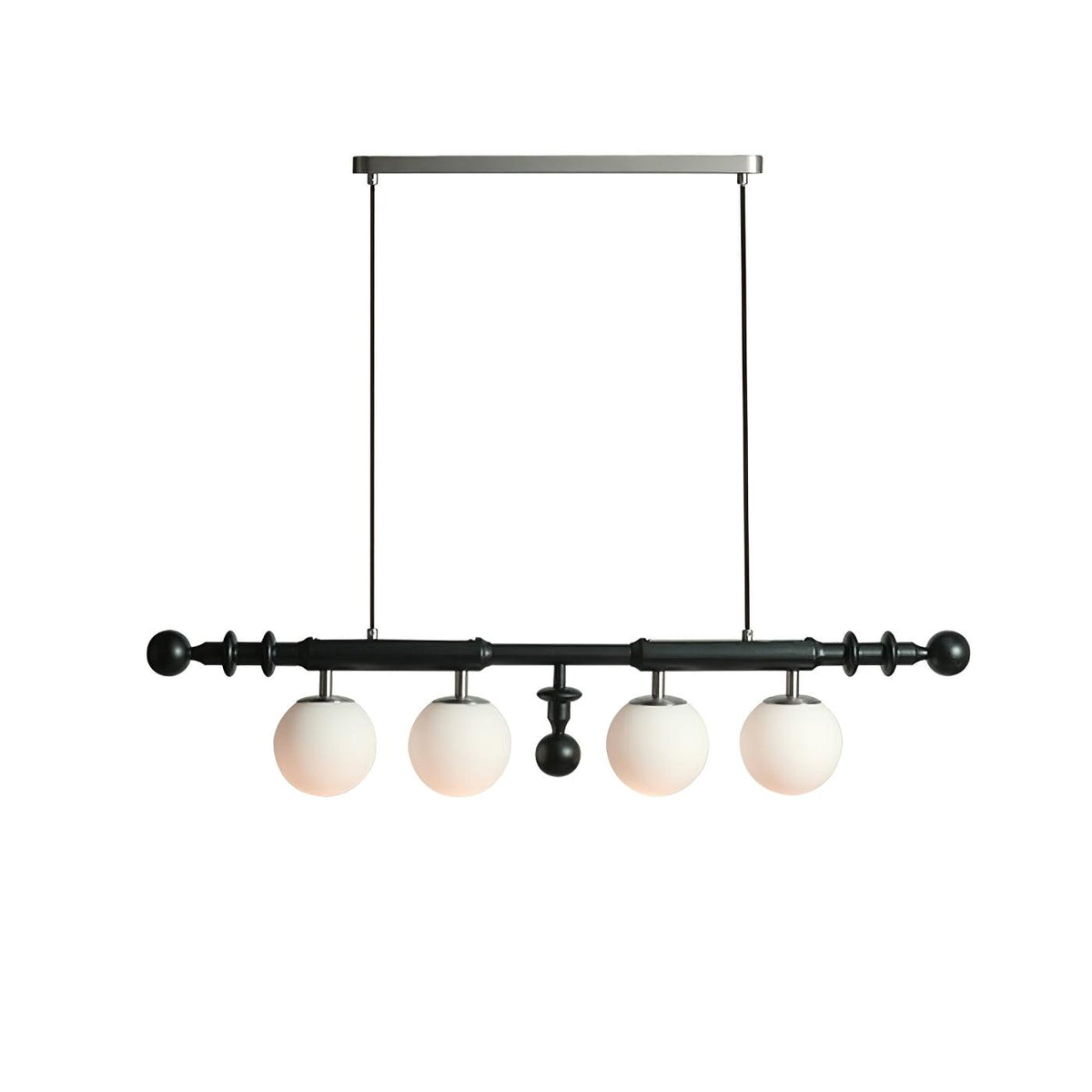 Lustra Chandelier Colonne Romaine Bois Verre - Neutralighting
