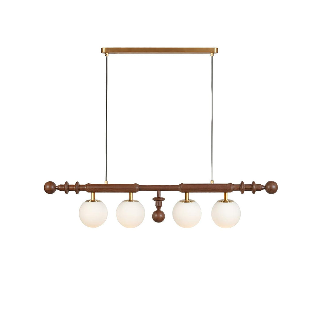 Lustra Chandelier Colonne Romaine Bois Verre - Neutralighting