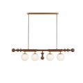 Lustra Chandelier Colonne Romaine Bois Verre - Neutralighting