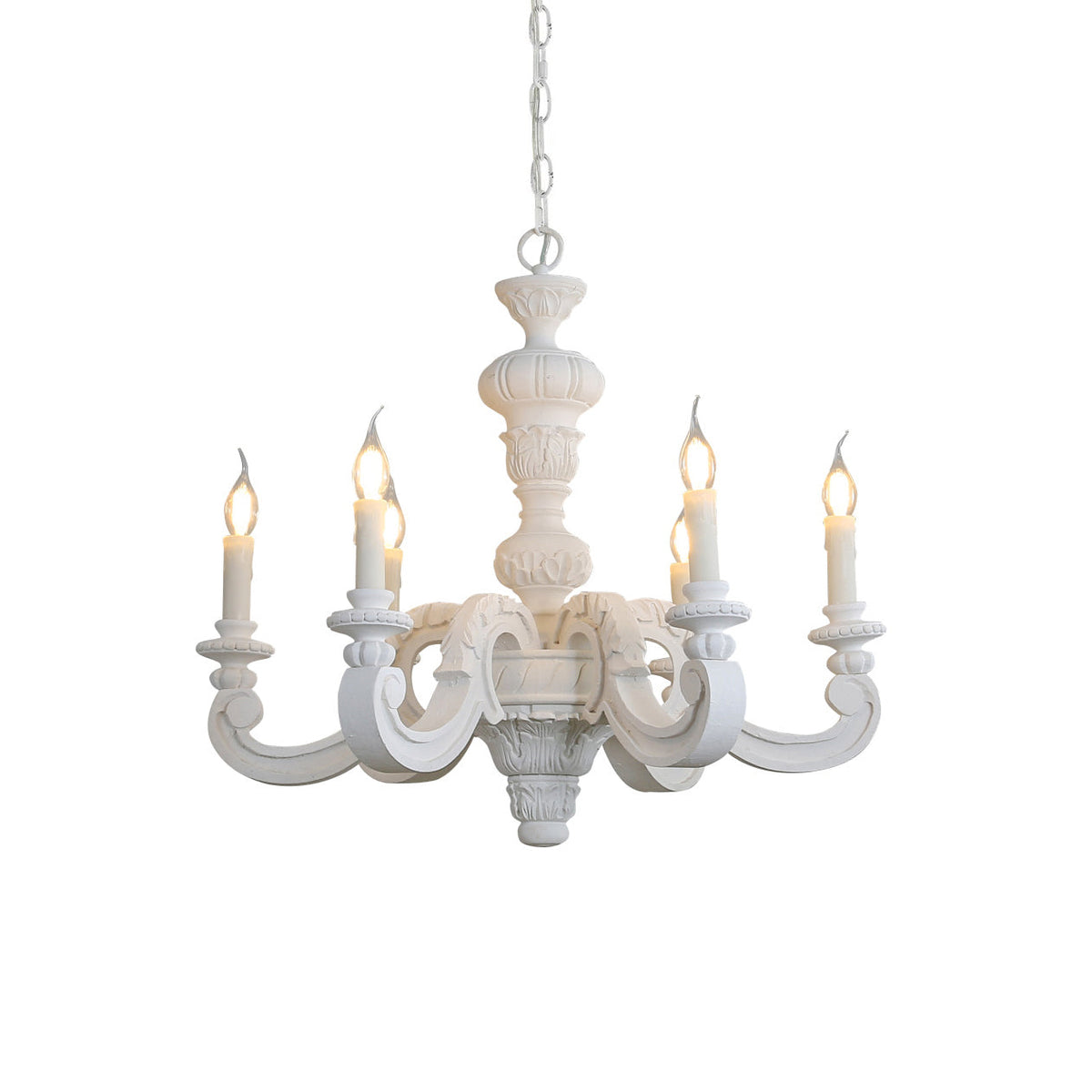 Olrinila Lustre en Bois Sculpté à la Main Pilier Romain - Neutralighting