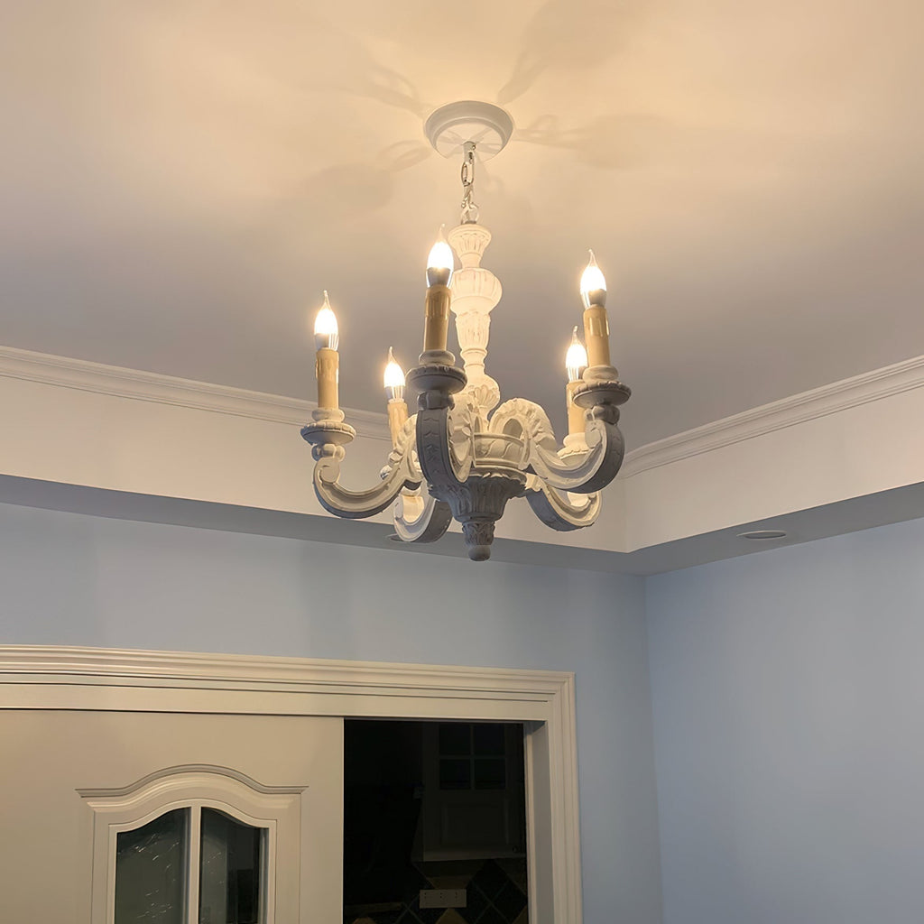 Olrinila Lustre en Bois Sculpté à la Main Pilier Romain - Neutralighting