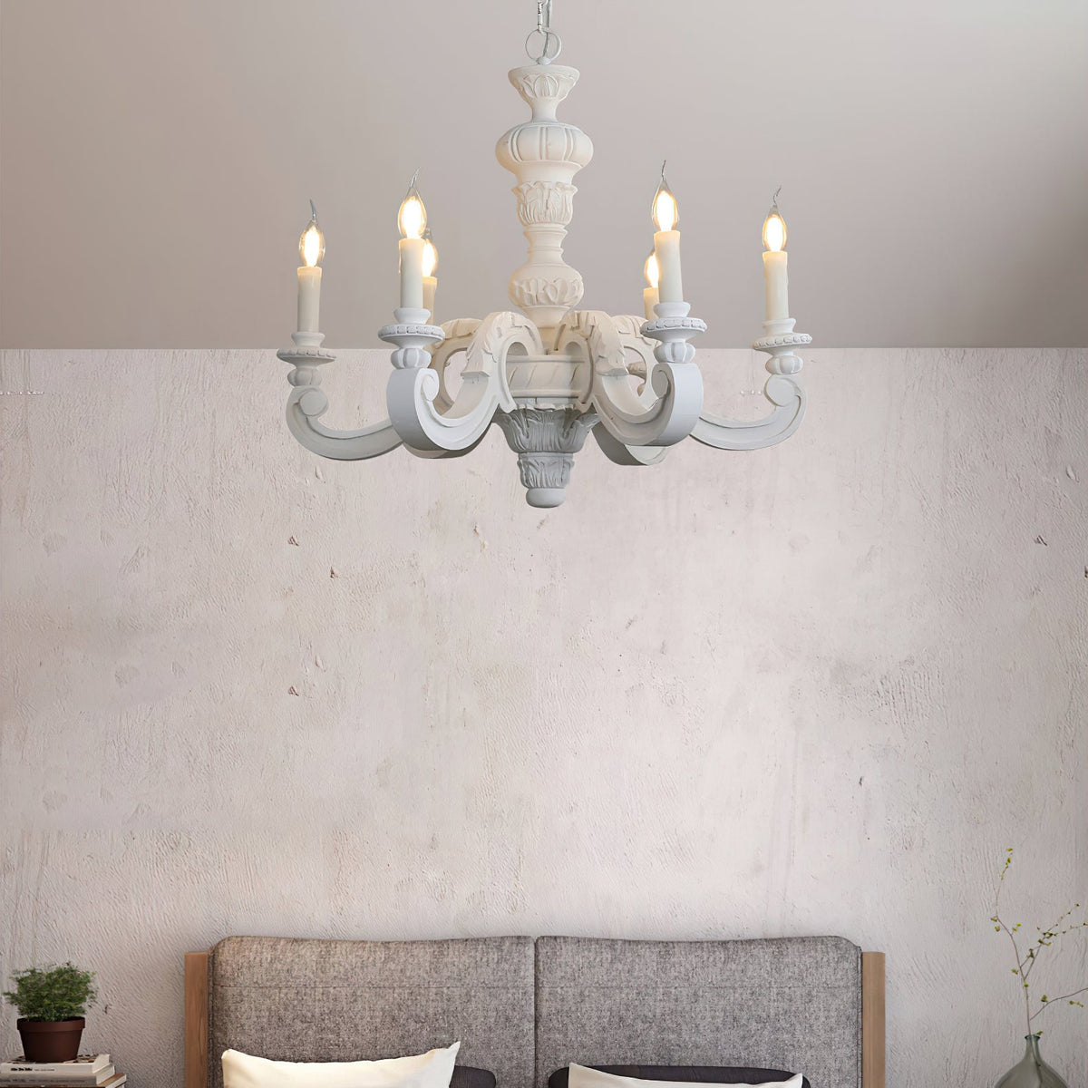 Olrinila Lustre en Bois Sculpté à la Main Pilier Romain - Neutralighting