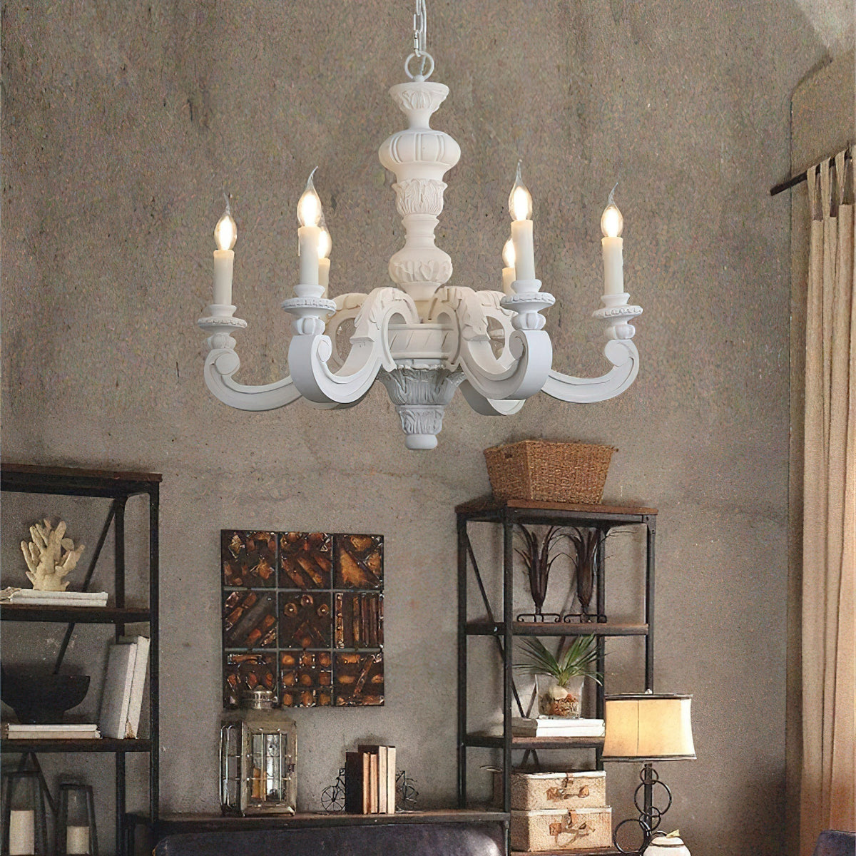 Olrinila Lustre en Bois Sculpté à la Main Pilier Romain - Neutralighting