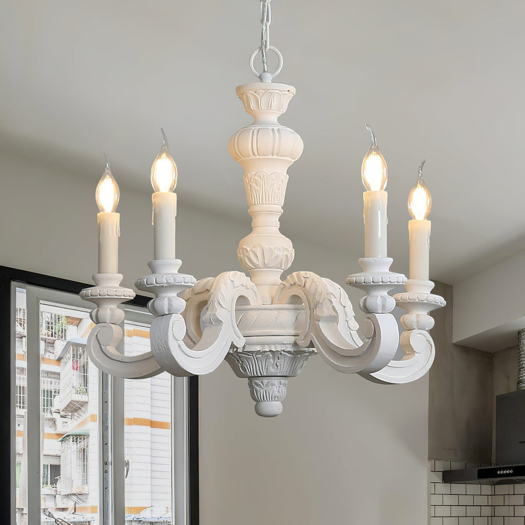 Olrinila Lustre en Bois Sculpté à la Main Pilier Romain - Neutralighting