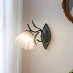 Nivan Applique murale vintage avec abat-jour en verre à motif floral pour chambre à coucher et salon - Neutralighting