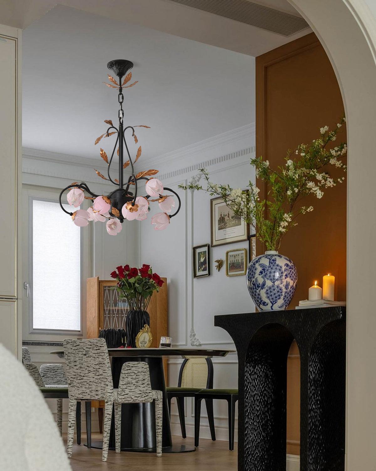 Giulia Lustre Verre Floral Élégance Romantique - Neutralighting